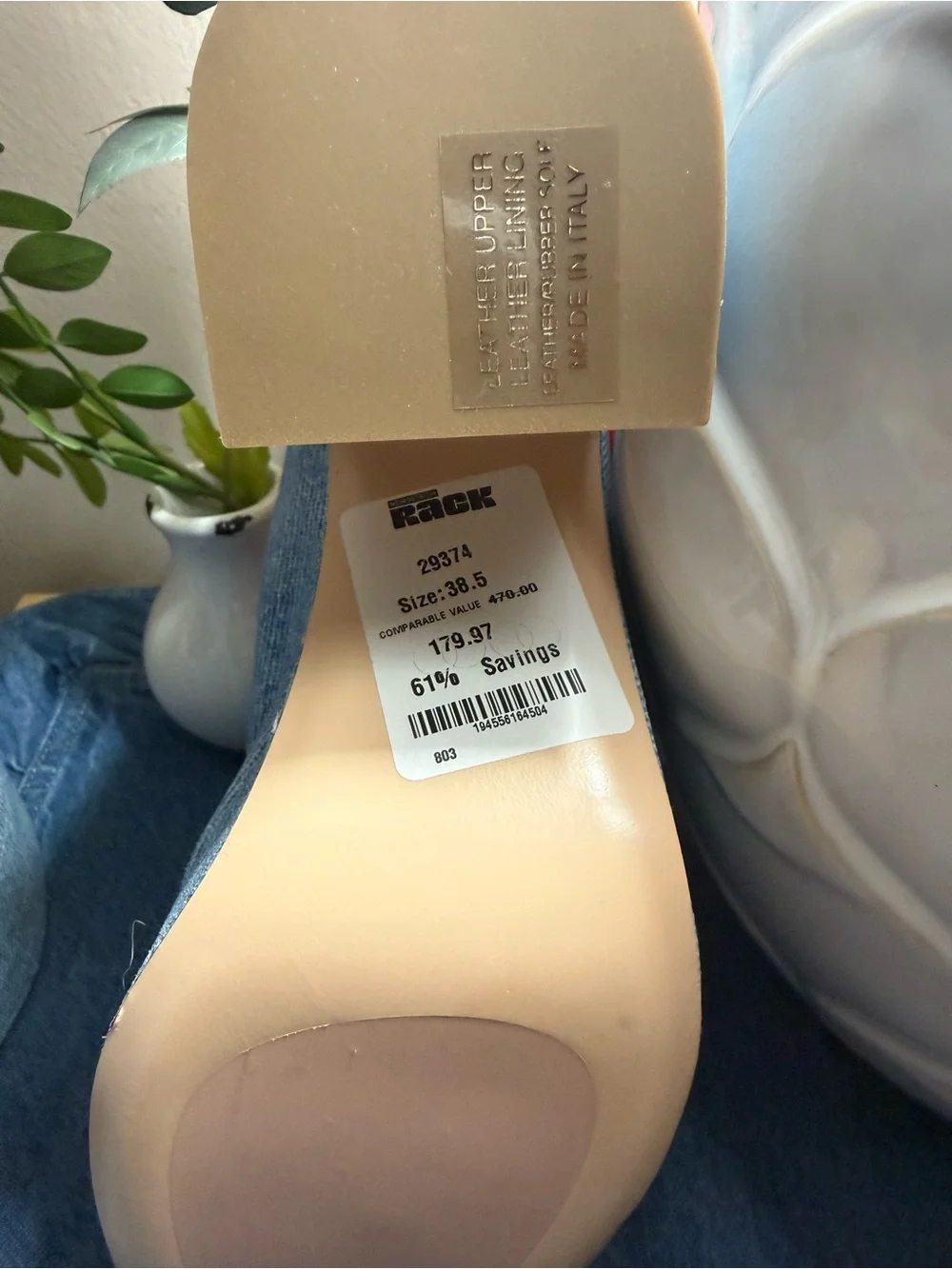 AGL Denim Blue Platform Mule Heels-38.5